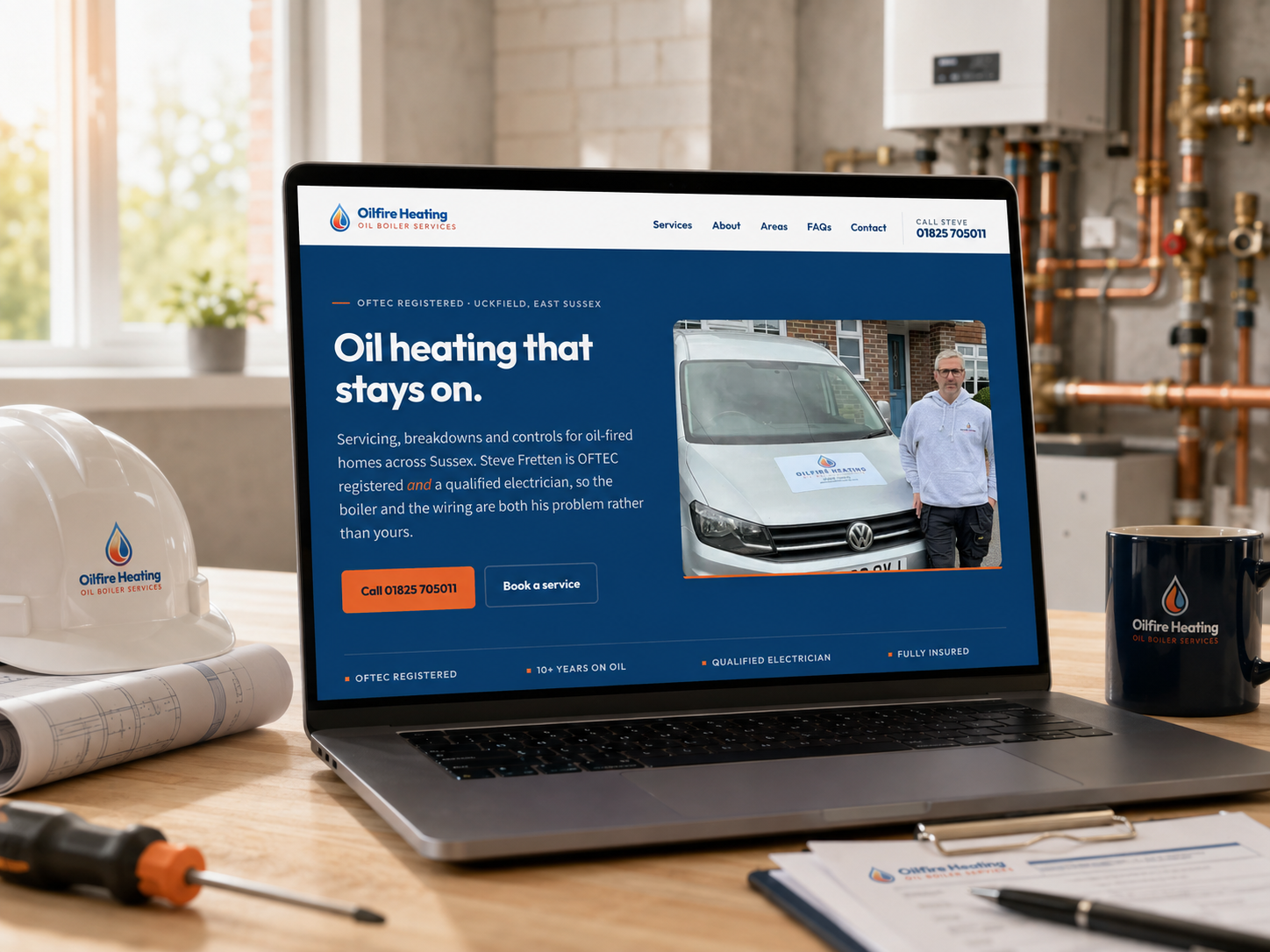 Oilfire Heating website screenshot