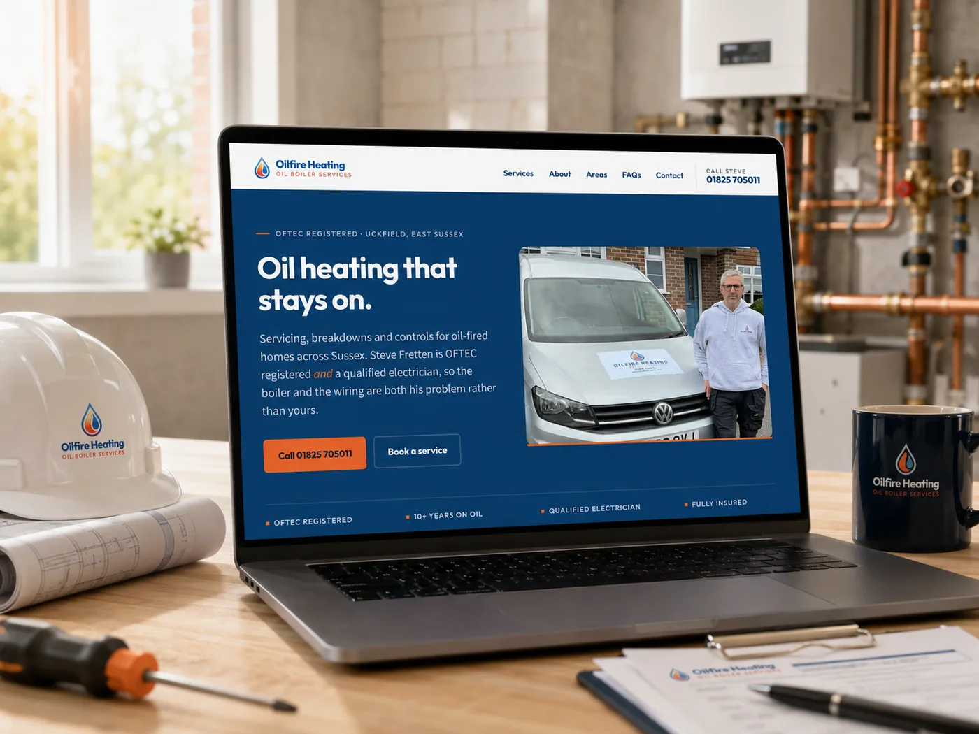 Oilfire Heating website screenshot